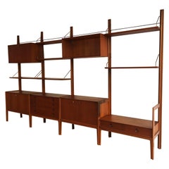 Freestanding teak wall unit by Fredrik A. Kayser for Gustav Bahus, Norway, 1960s