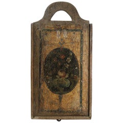 18th Century Dutch Folk Art Wooden School Bag or Box