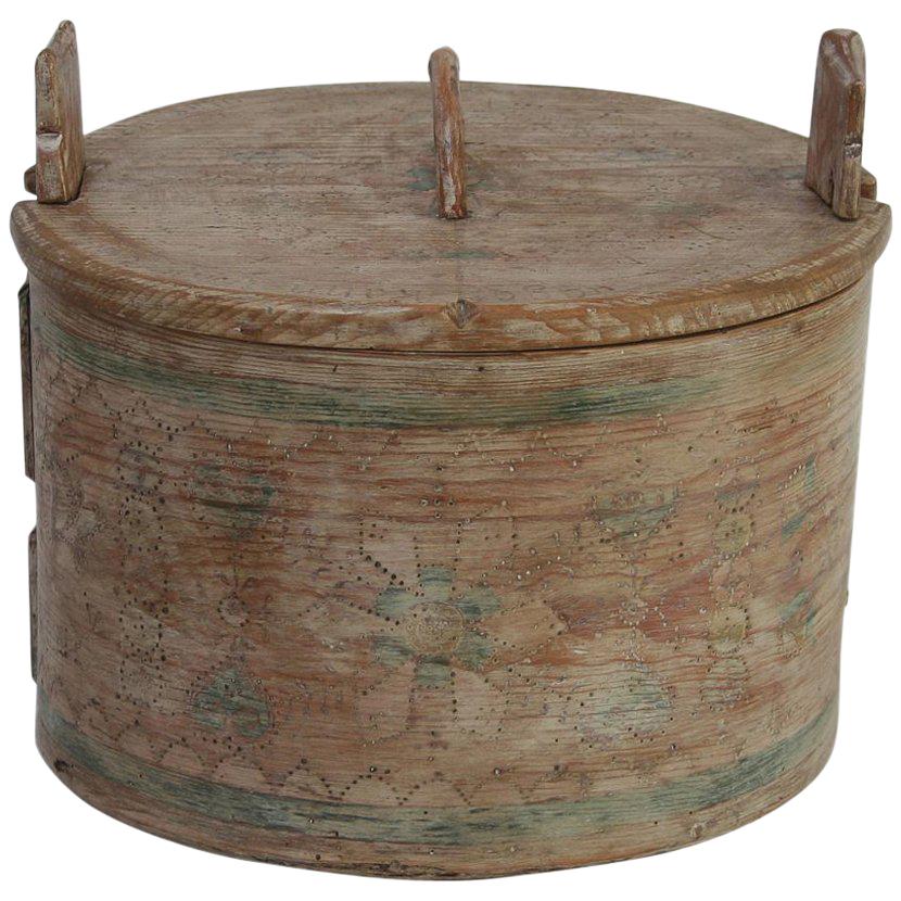 19th Century Swedish Folk Art Bentwood Box