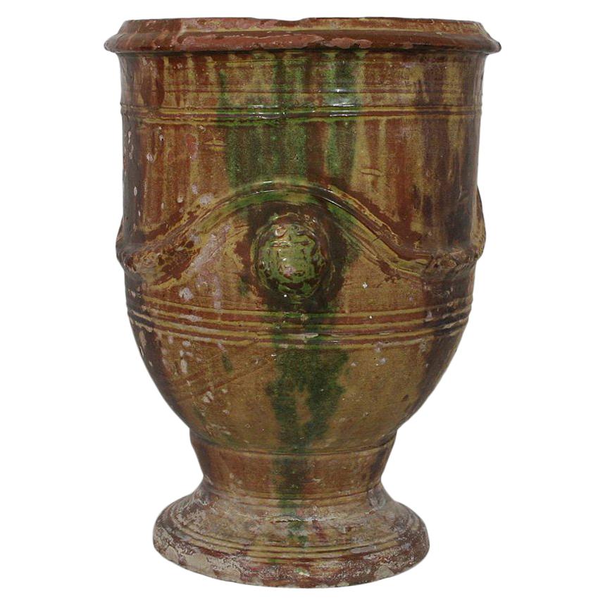 19th Century French Glazed Terracotta Anduze Vase, Planter