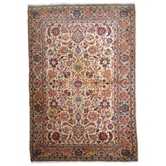 Tapis Kashan ancien fait à la main, années 1910, 1B735