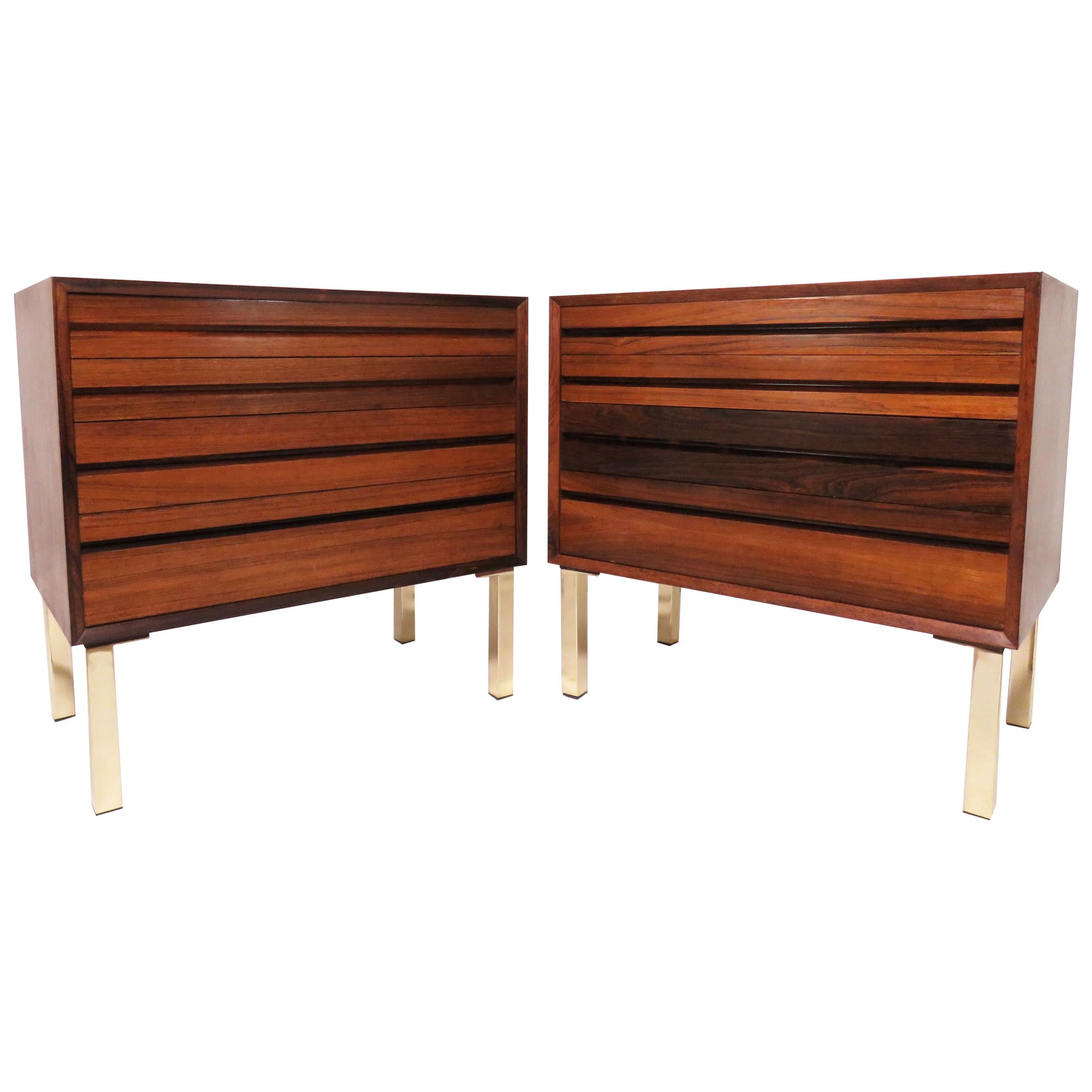 Pair of Danish Cado Rosewood Four-Drawer Cabinet Dressers, circa 1960s