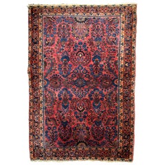Handgefertigter antiker Teppich im Sarouk-Stil, 1910er Jahre, 1B737