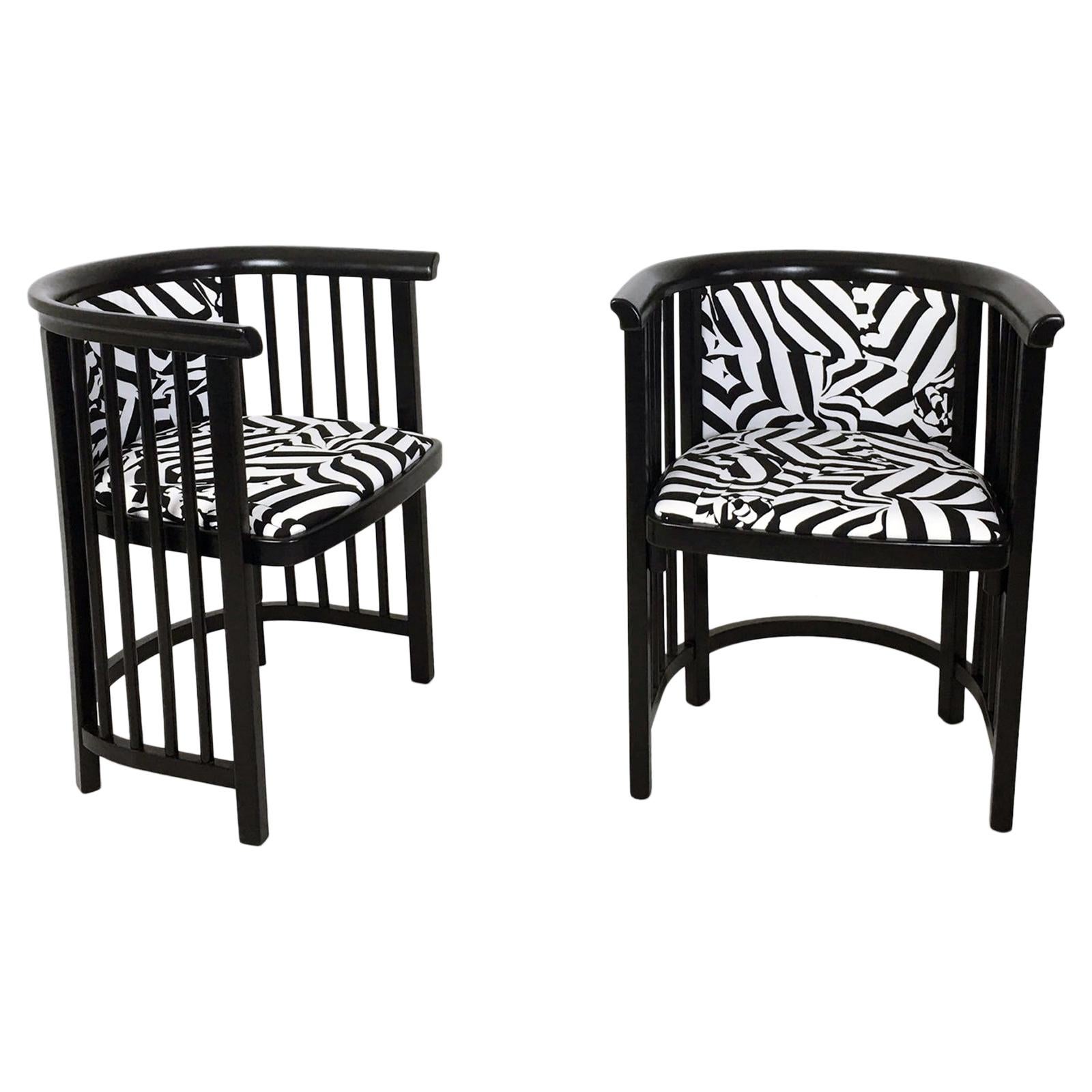 Pair of Vienna Secession Armchairs Josef Hoffmann Attributed