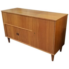 Vintage Teak Danish Modern Music Cabinet, Credenza