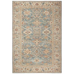 Traditional Sultanabad Design Beige, Off-white, Red and Navy Rug