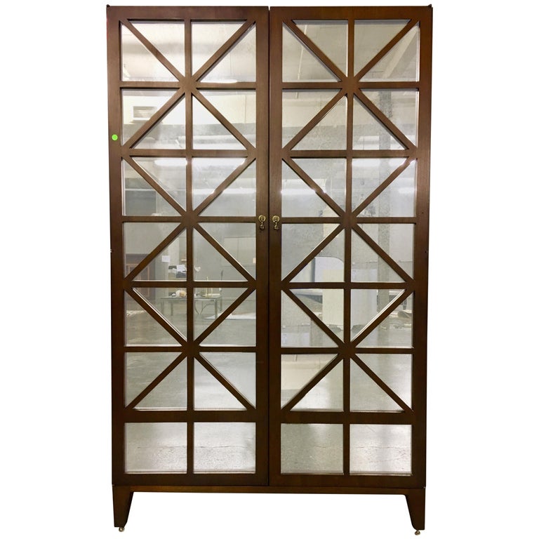 Hickory Chair Furniture Mirrored Armoire Cabinet Credenza