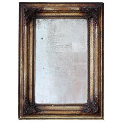 Antique Wall Mirror in Wooden Decorative Frame, circa 19th Century