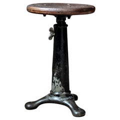 Cast Iron Stool from Singer, Industrial Style, circa 1930s