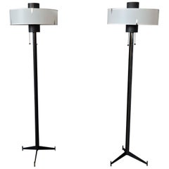 2 Fine French 1960s "Television" Floor Lamps by Arlus