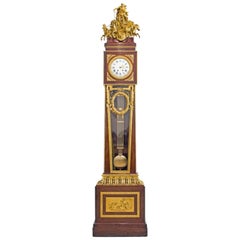 Antique Francois Linke Gilt Bronze Mounted Kingwood and Satine Regulateur De Parquet