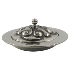 French Alice and Eugene Chanal Art Nouveau Dinanderie Polished Pewter Box