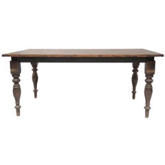 Antique Belgian Wide Plank Farm Table from Antwerp Ware House