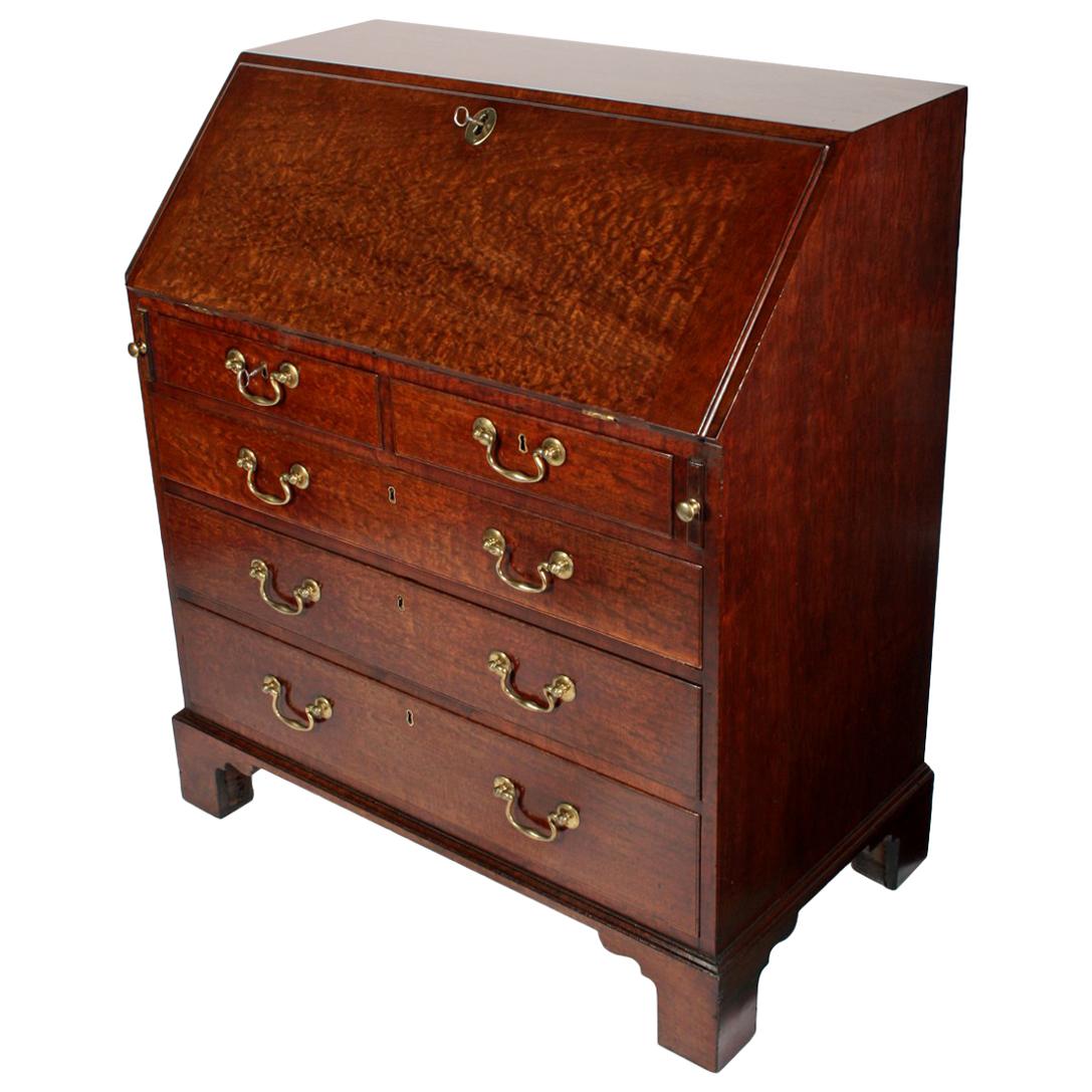 18th Century Georgian 'Plum Pudding' Mahogany Bureau Desk For Sale