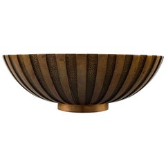 Large Tinos Art Deco Bowl in Bronze, Denmark, 1940s