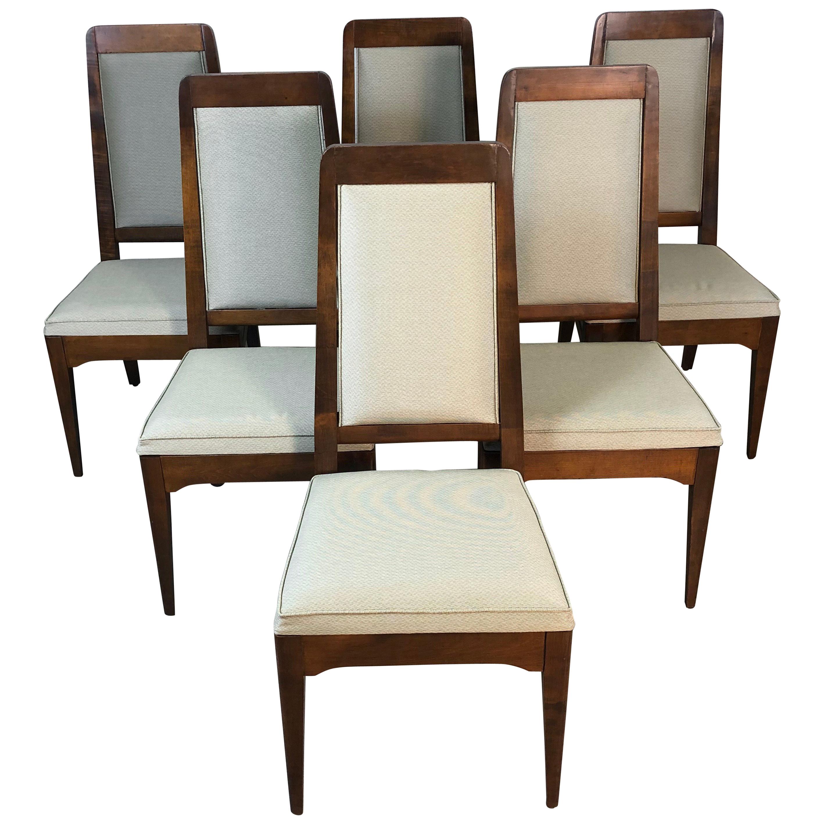 1960s Maple High Back Dining Chairs, Set of 6 For Sale