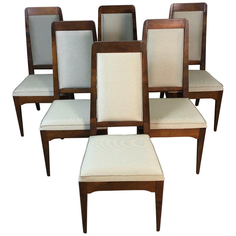 1960s Maple High Back Dining Chairs, High Back Dining Chairs Set Of 6