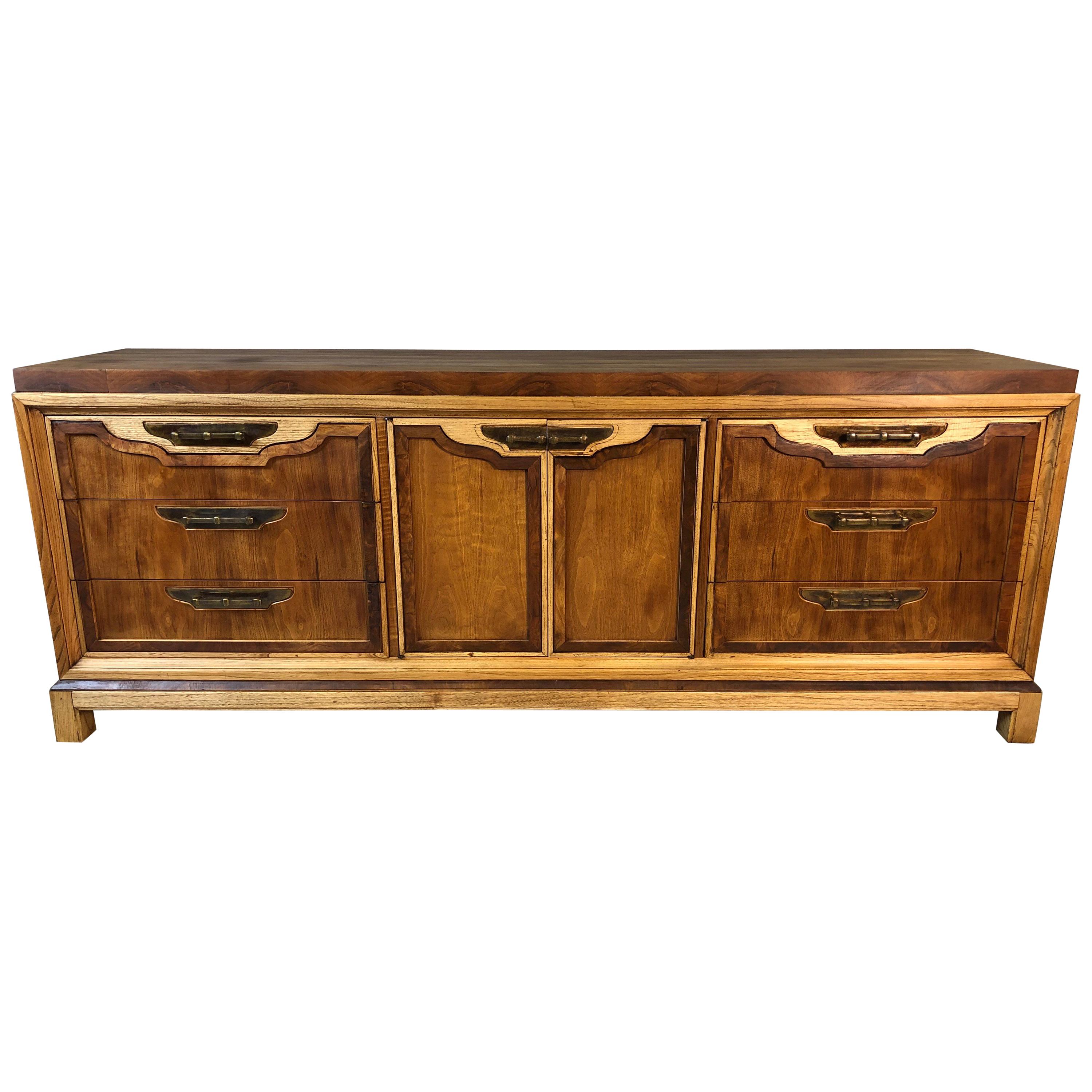 1960s Walnut and Ashwood Low Dresser For Sale