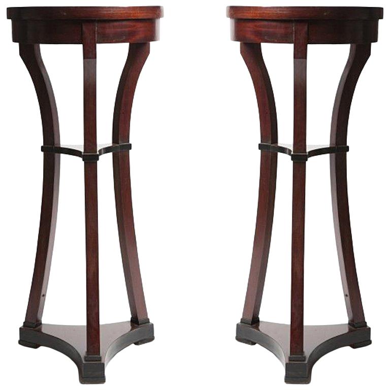 Pair of Russian Biedermeir Small Round Side Tables