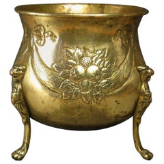 19th Century Repousse Brass Jardinière