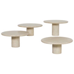 Set of Round Up&Up Travertine Tables, 1970s