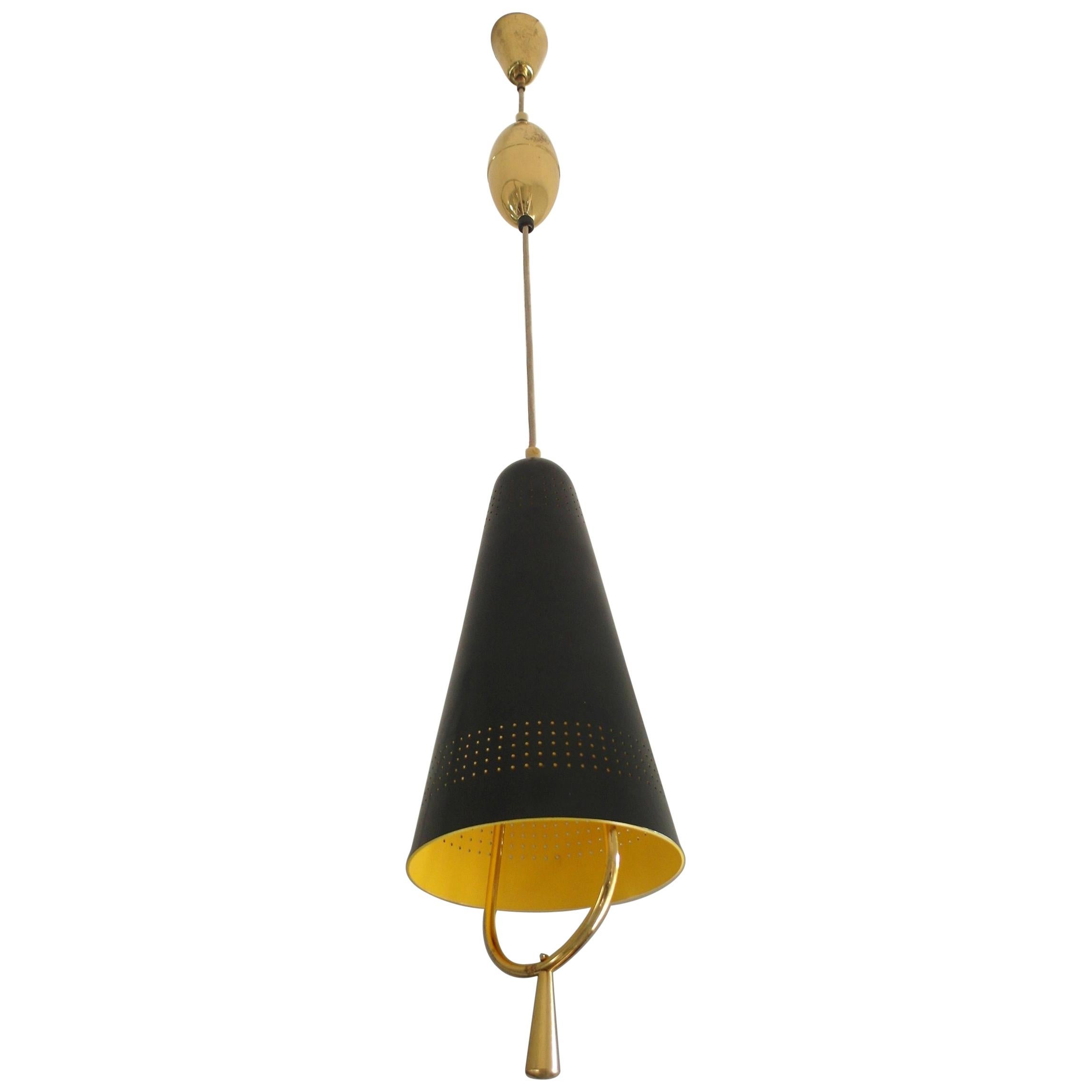 Scandinavian Modern Adjustable Pendel Pendant Light, Finland, 1950s For Sale