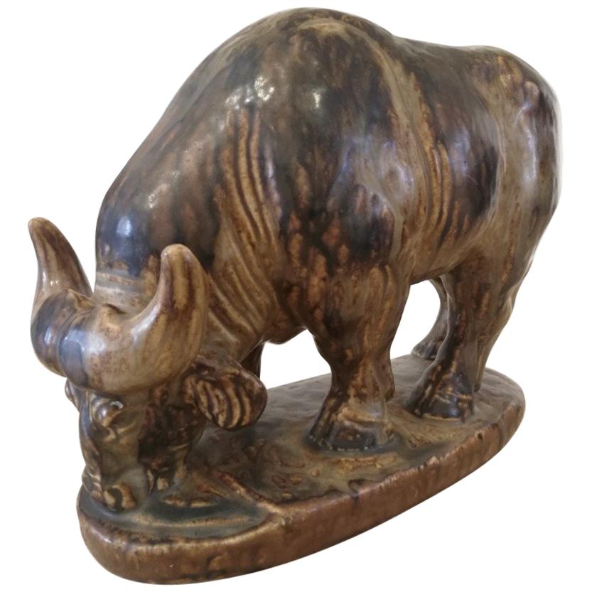 Cow in Ceramic by Knud Kyhn, 1950 For Sale