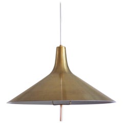 Danish Mid-century Modern Chandelier in Brass 1950s in the Style of Paavo Tynell