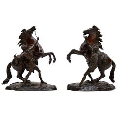 Pair of Antique 19th Century Bronze Sculptures by Guillaume Coustou