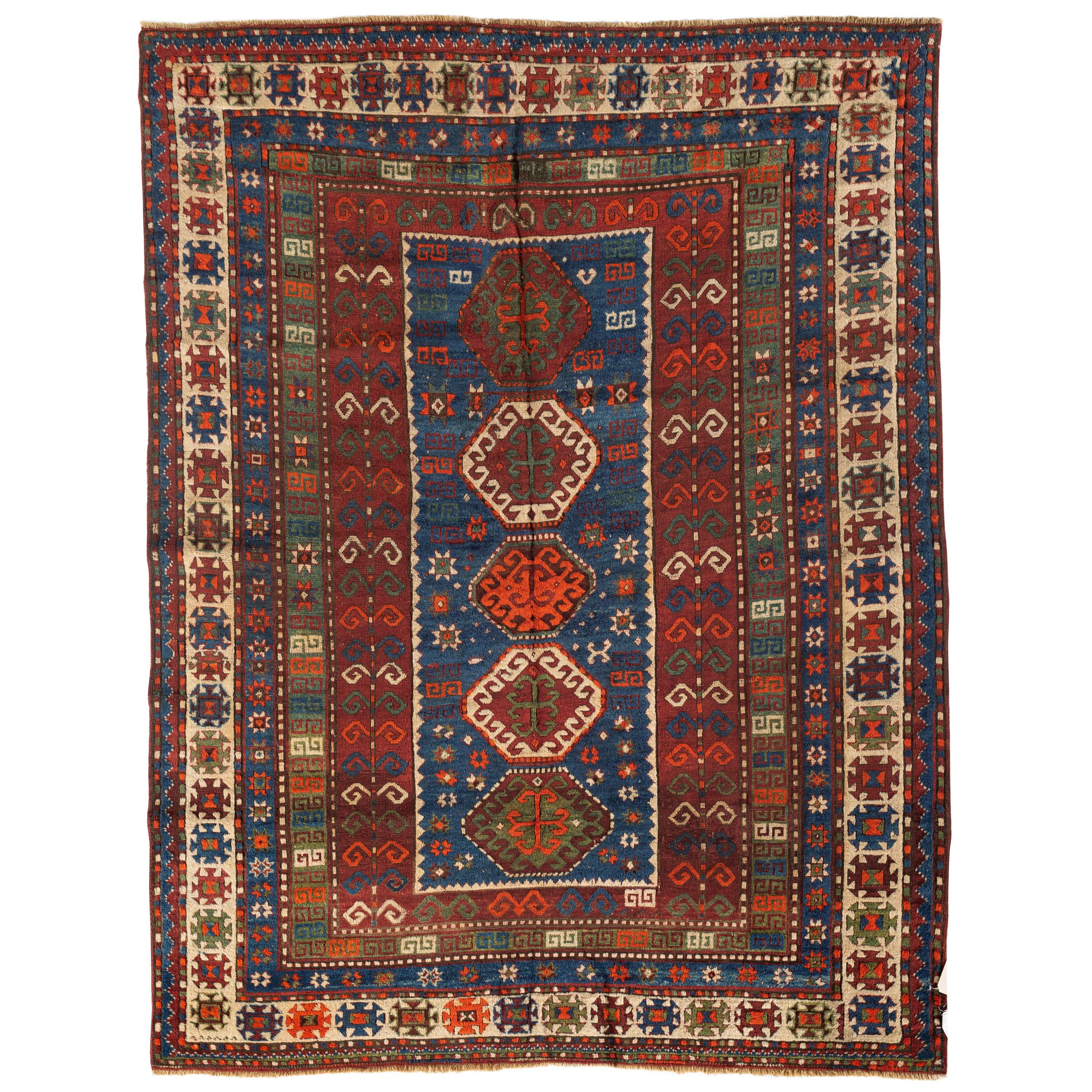 Antique Caucasian Kazak Rug, circa 1900