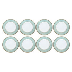 Set of 8 "Galuchat" Porcelain Plates Designed by Manuel Canovas for Puiforcat