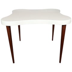 Midcentury "Amoeba" Table with Conical Mahogany Legs & Cork Top by Paul Frankl