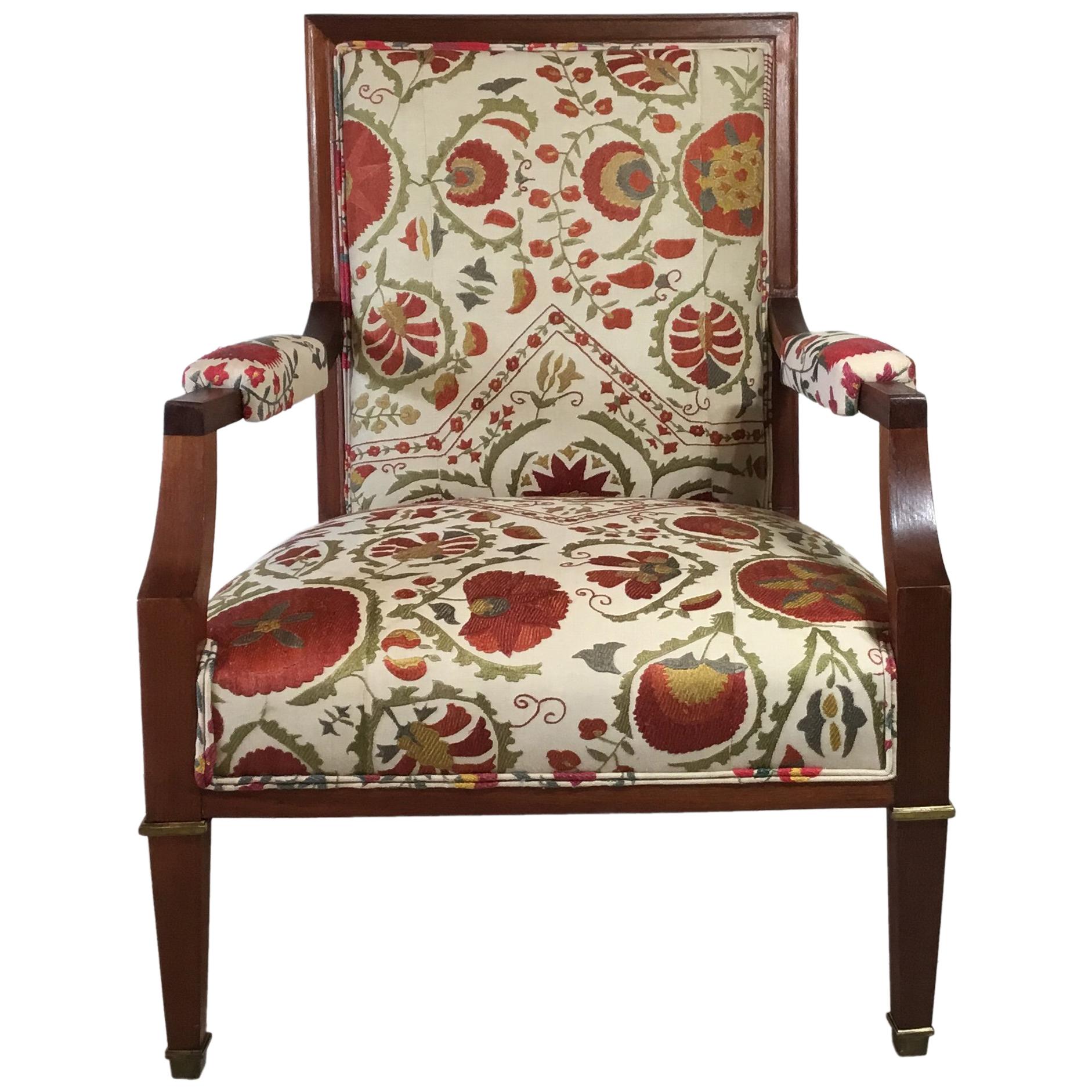 French Vintage Suzani Armchair