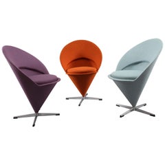 Three Original Cone Chairs Designed Verner Panton for Rosenthal 1958, Denmark