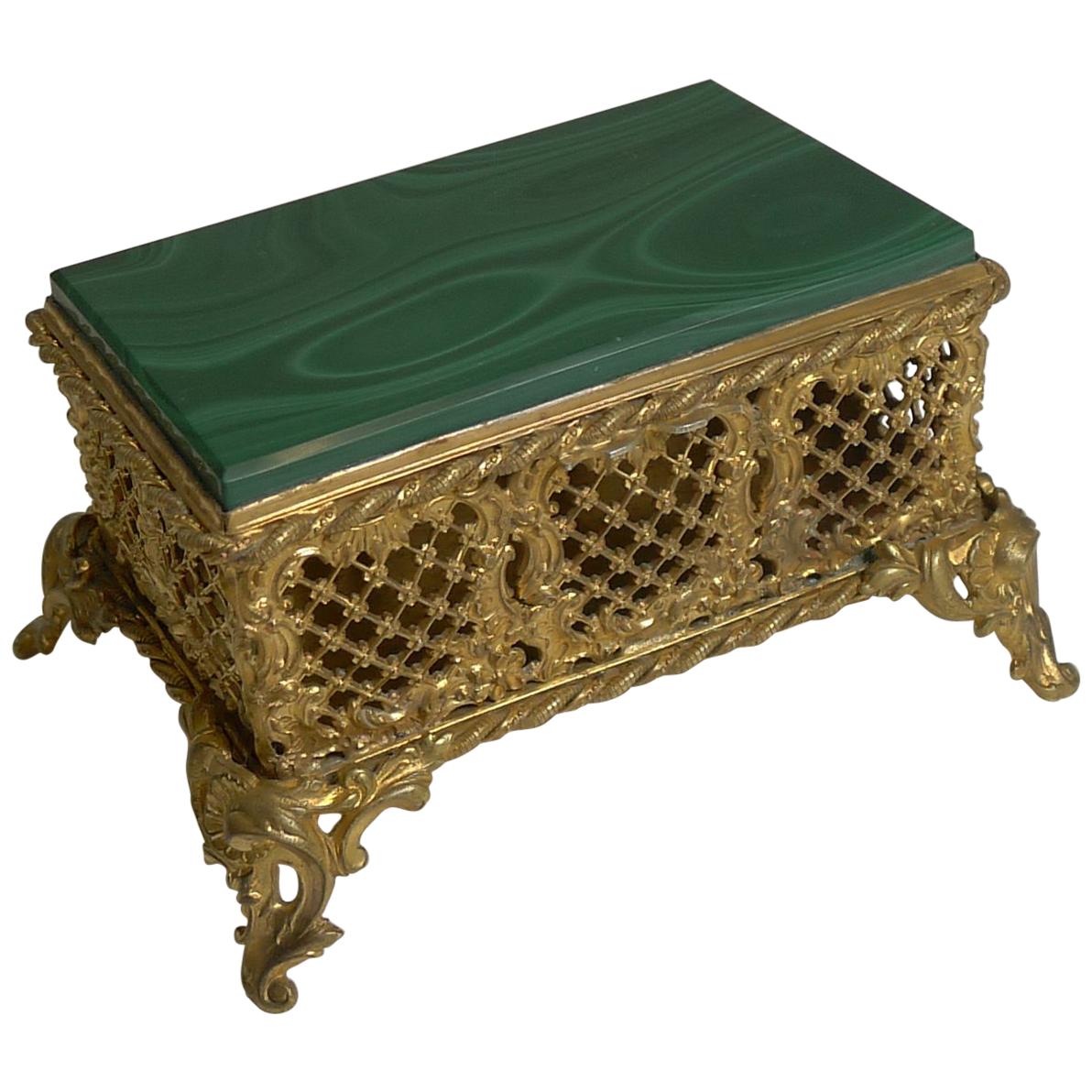 Antique French Malachite Box, circa 1890