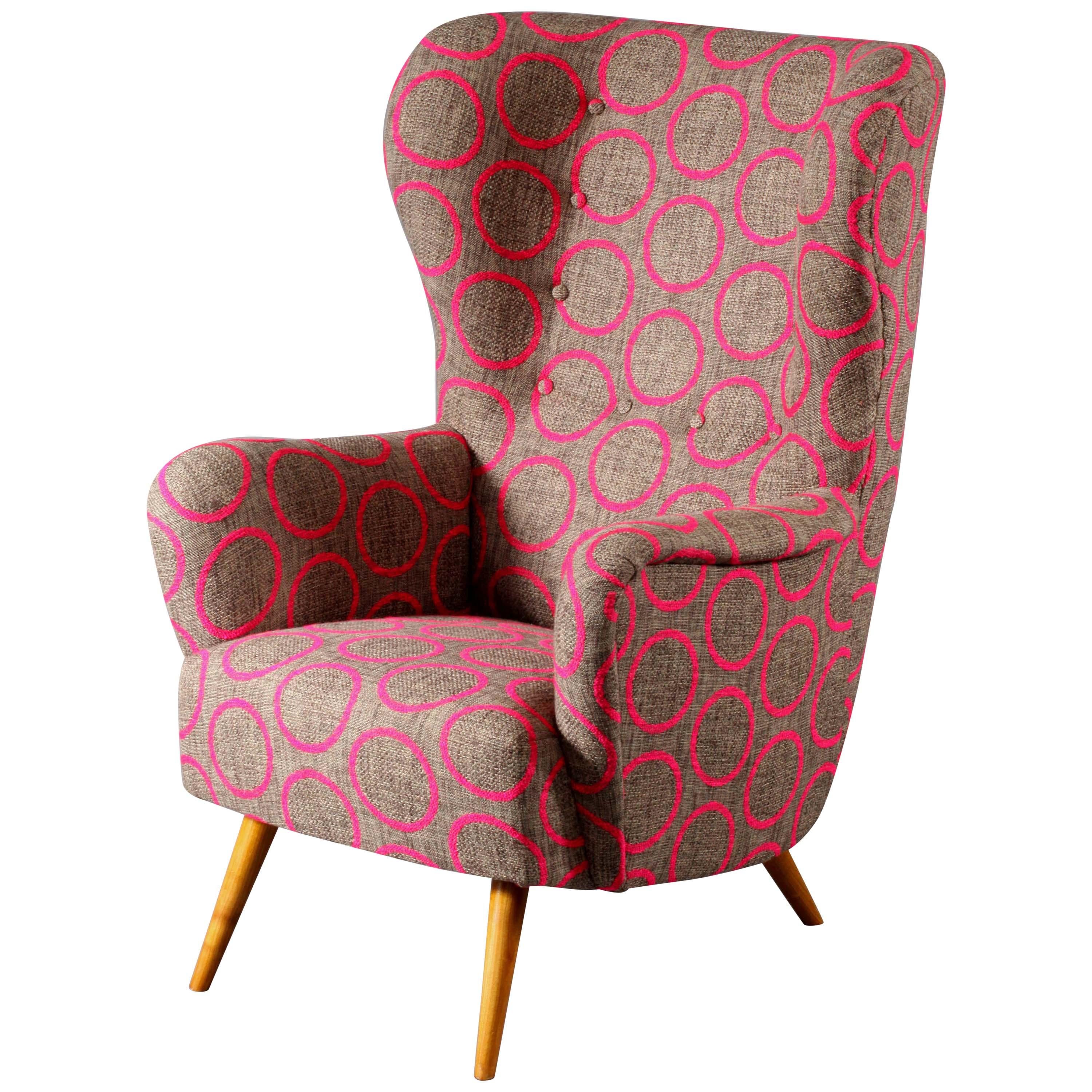 Typial Italian Wingback Armchair 1950, Attributed to Paolo Buffa