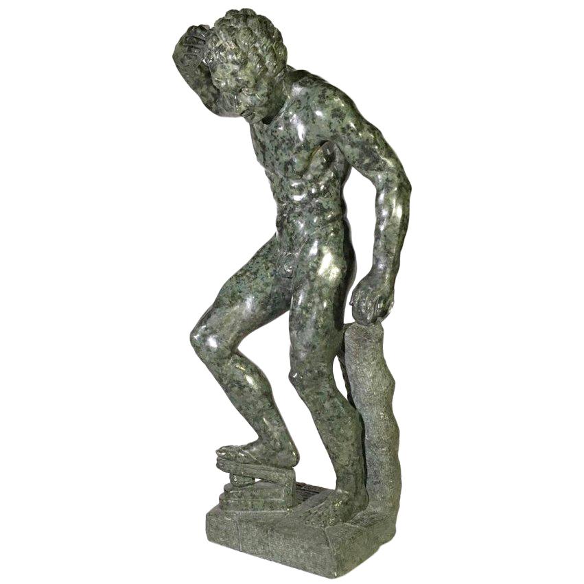 Mid-19th Century Italian Marble Sculpture of a Dancing Satyr For Sale