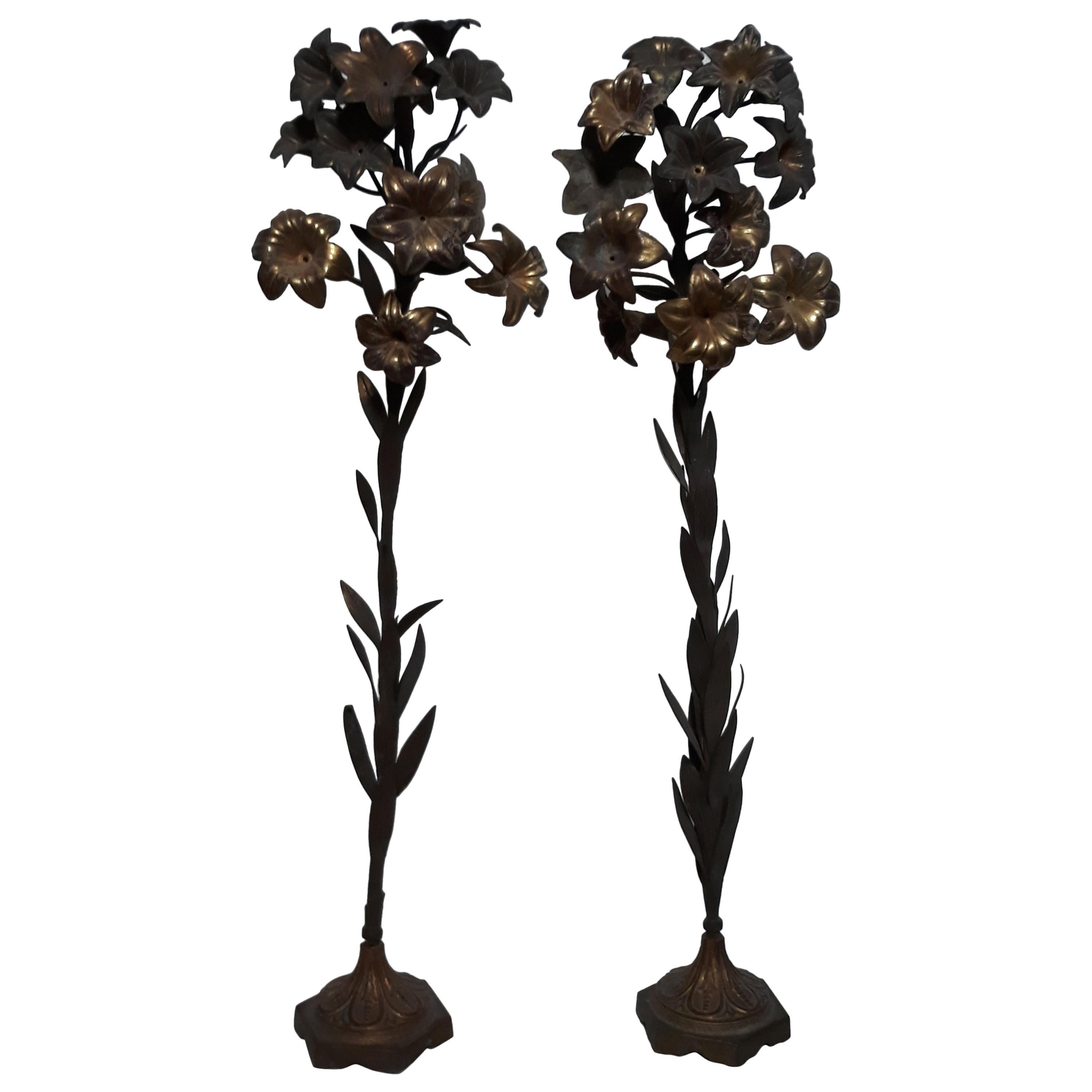 Pair of 19th Century Liturgical Decoration Flower Pot, Italy For Sale