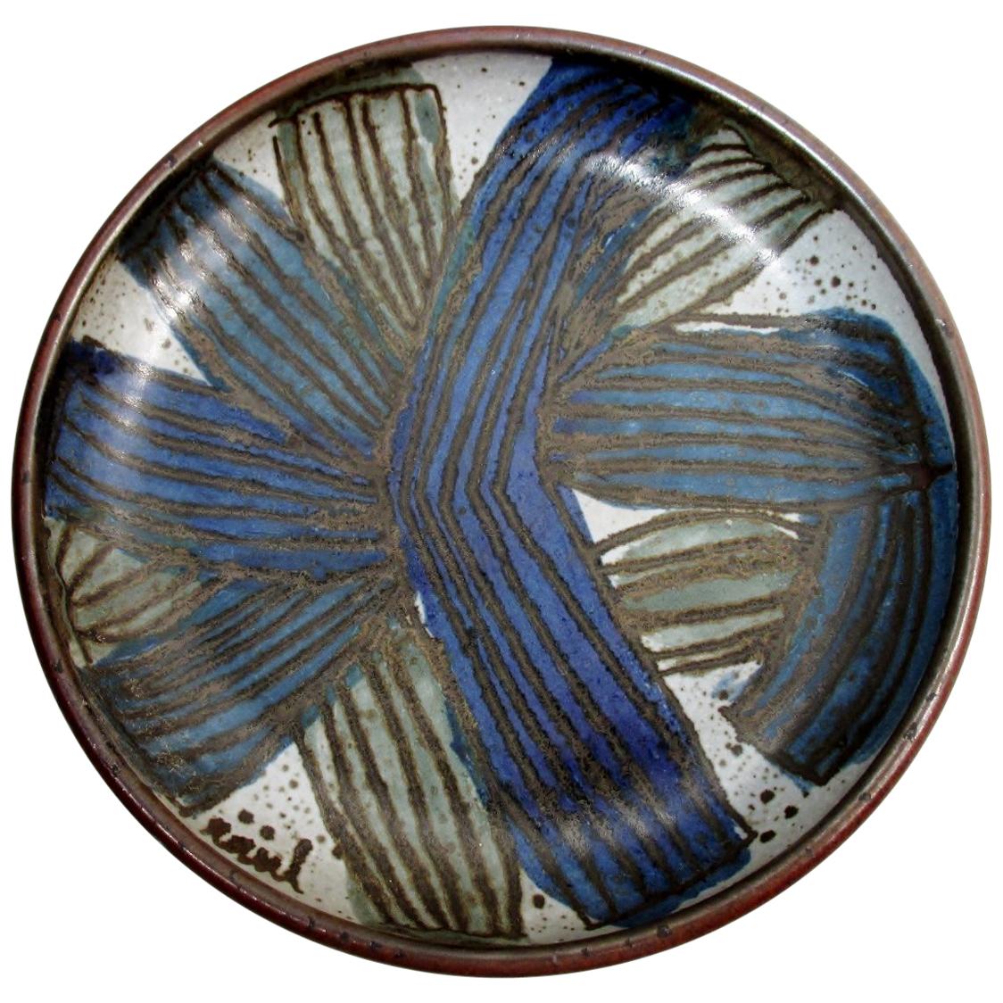 1965 Raul Coronel California Studio Pottery Abstract Charger