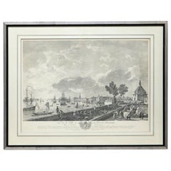 French Etching Print of City and Port of Bordeaux After J. Vernet, France
