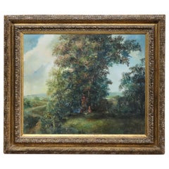 Oversized French Impressionist Landscape with Figures attributed to Marcus
