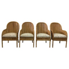 Henry Olko - Ensemble de 4 chaises en bambou vintage