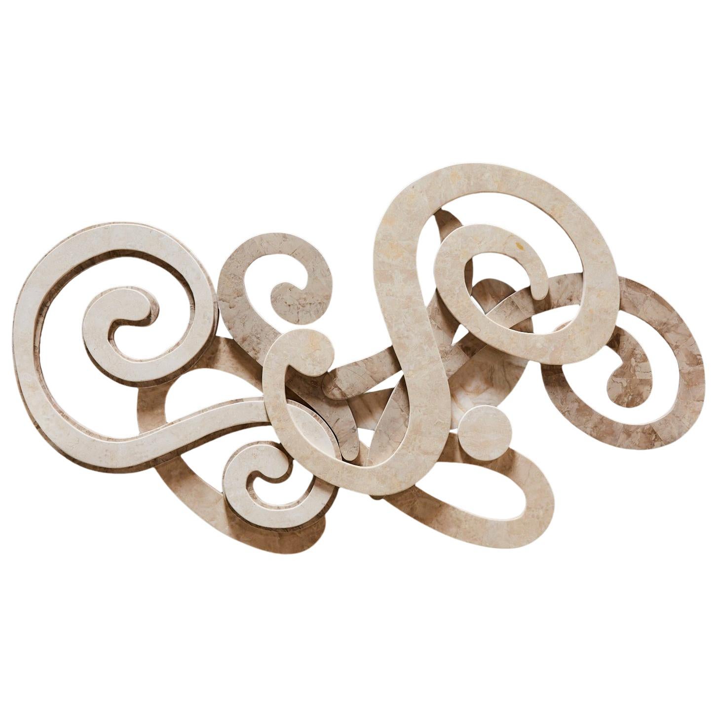 Swirl Tessellated Stone Wall Sculpture For Sale
