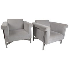 Pair of Contemporary Modern Upholstered Lounge Chairs