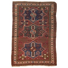 Tapis caucasien ancien de Kazak, vers 1880