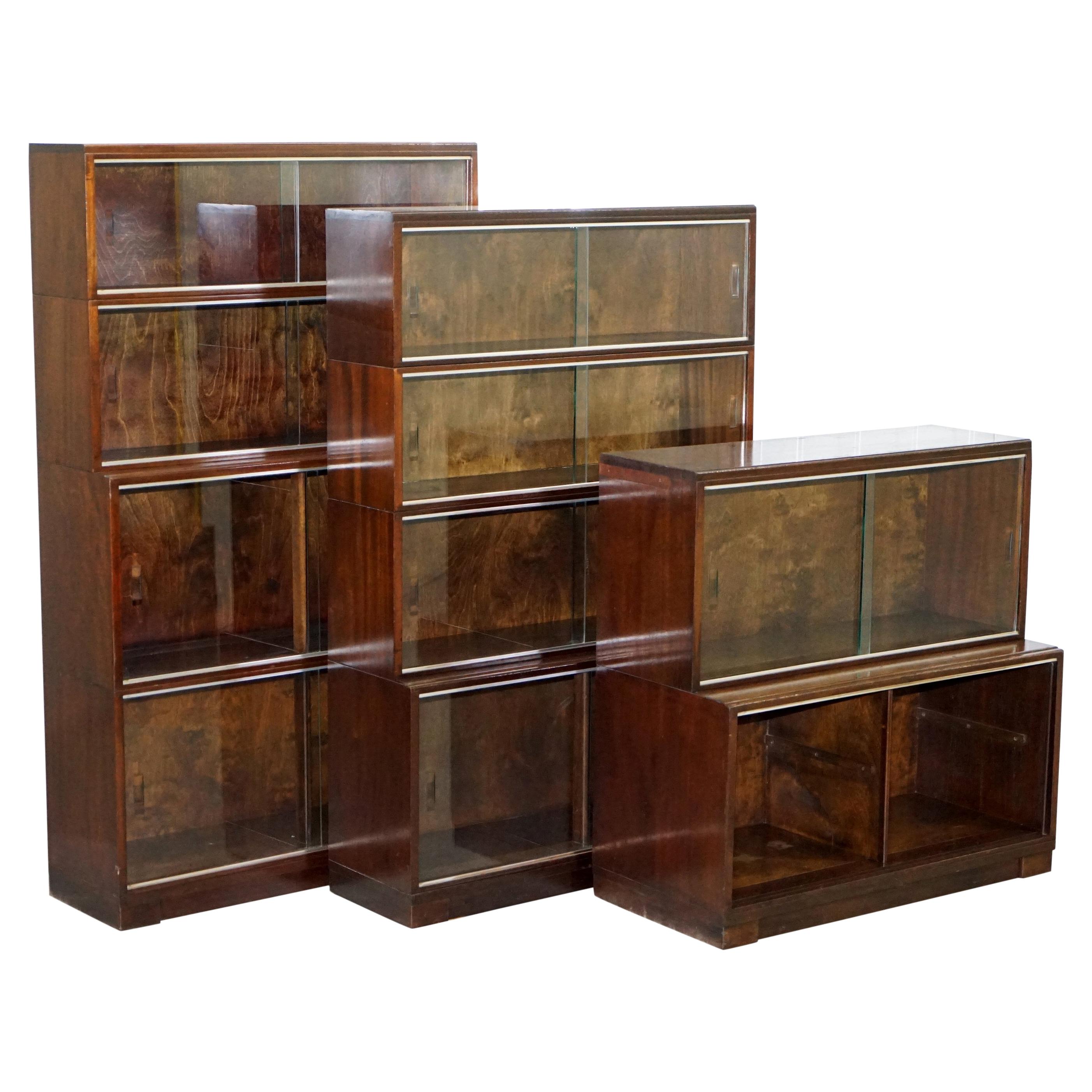 Legal Library Suite of Minty Oxford Modular Stacking Mahogany Library Bookcases