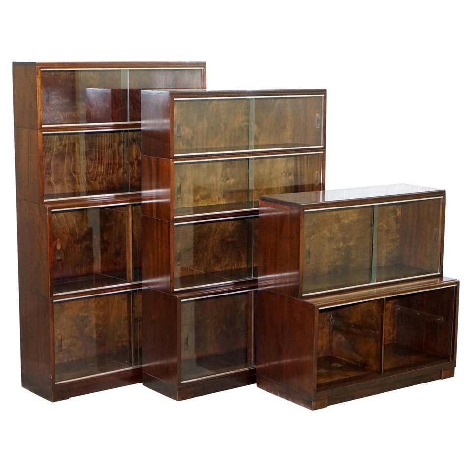Legal Library Suite of Minty Oxford Modular Stacking Mahogany Library ...