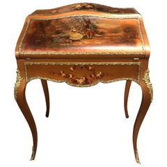 Louis XVI Style Hand Painted Ladies Writing Desk with Ormolu by Paine Furniture
