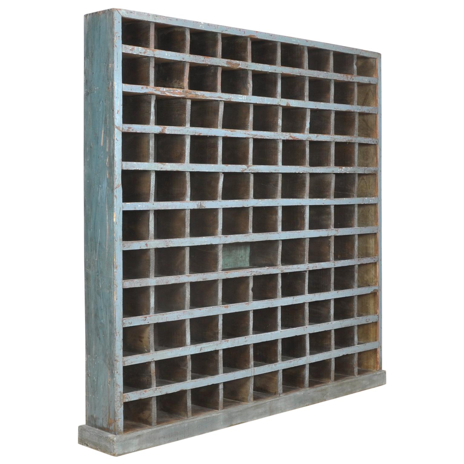 Industrial Metal Cabinet Shelf Rustic Pigeon Hole Kitchen Spice Cupboard Unit