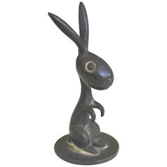 Miniature Brass Hare Sculpture, Werkstatte Hagenauer Wien